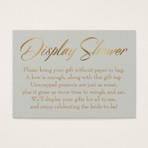 Display Shower Elegant Gold Script Sage Gift Tag