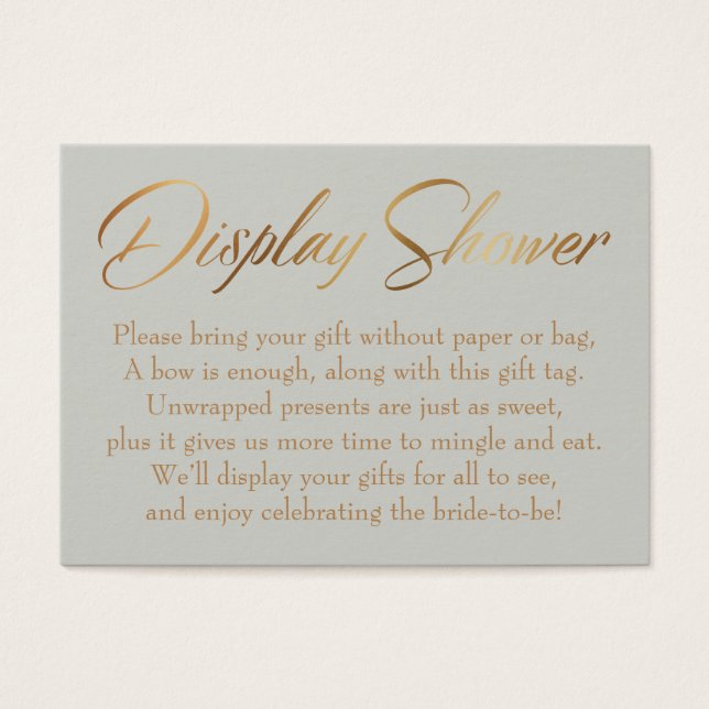 Display Shower Elegant Gold Script Sage Gift Tag (Front)