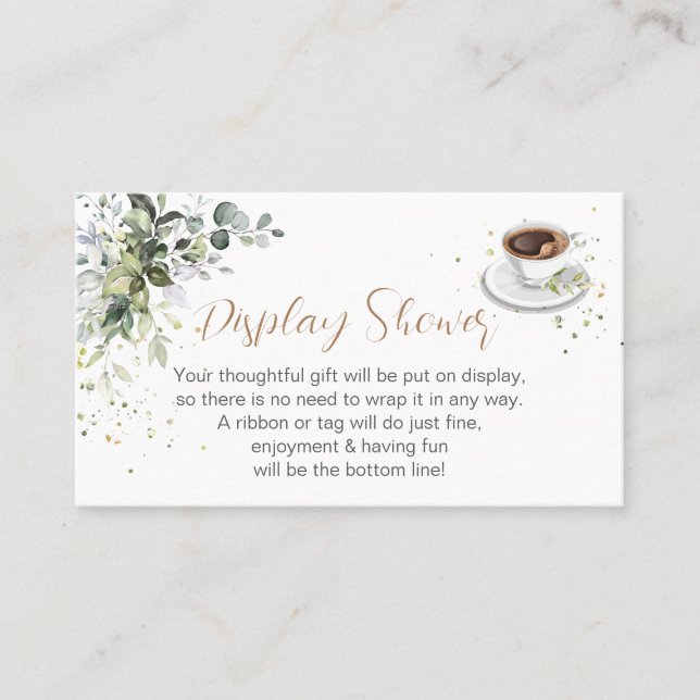 Display Shower Enclosure Brewing Coffee Card (Front)