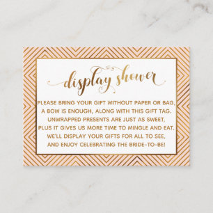 Display Shower Hearts Gold Script Gift Blush Tag Enclosure Card