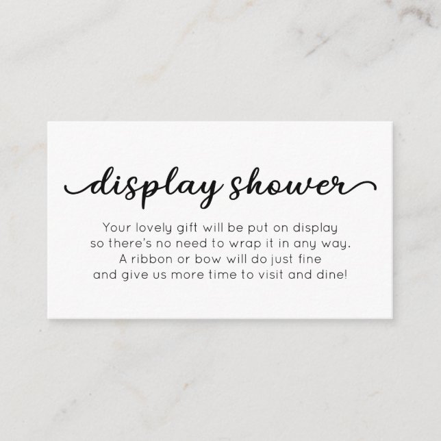 Display Shower Insert Card for Baby Shower (Front)