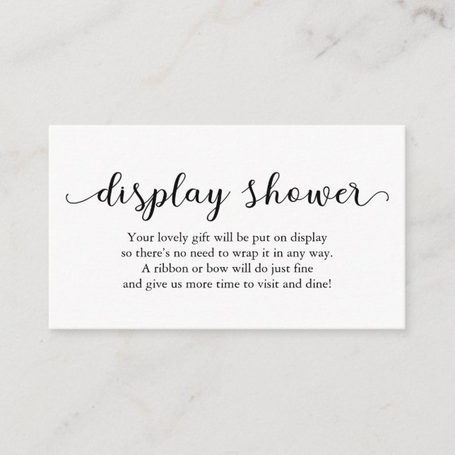 Display Shower Insert Card for Baby Shower (Front)