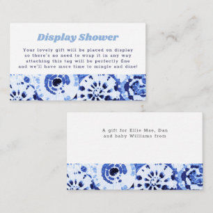 Display Shower No Wrap Tie Dye Blue Shibori Enclosure Card