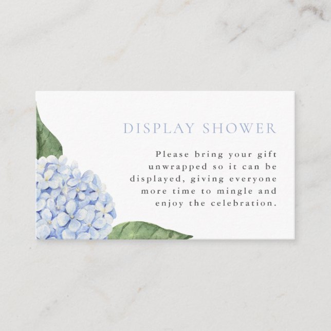 Display Shower, Print, Blue Hydrangea Enclosure Card (Front)