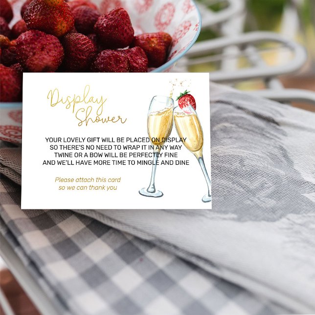 Display Shower Strawberries and Champagne Enclosure Card (Display Shower card tags from my Strawberries and Champagne bridal shower collection)