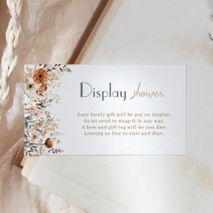 Display Shower Terracotta Wildflower Baby Shower Enclosure Card