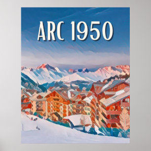 Displays Les Arcs 1950 Ski resort Poster