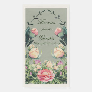 Disposable Guest Towel Peonies from the Garden Napkin
