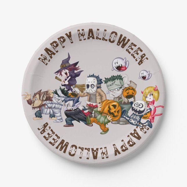 Disposable Halloween Paper Plate  (Front)