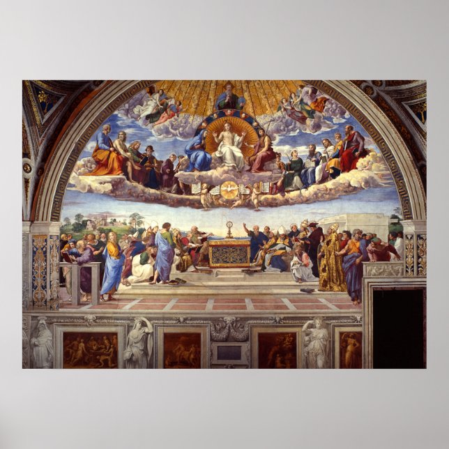 Disputation of the Holy Sacrament by Raphael Poster (Front)