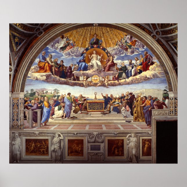 Disputation of the Holy Sacrament by Raphael Poster (Front)