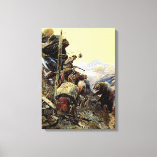 Disputed Trail by Charles M. Russell Canvas Print