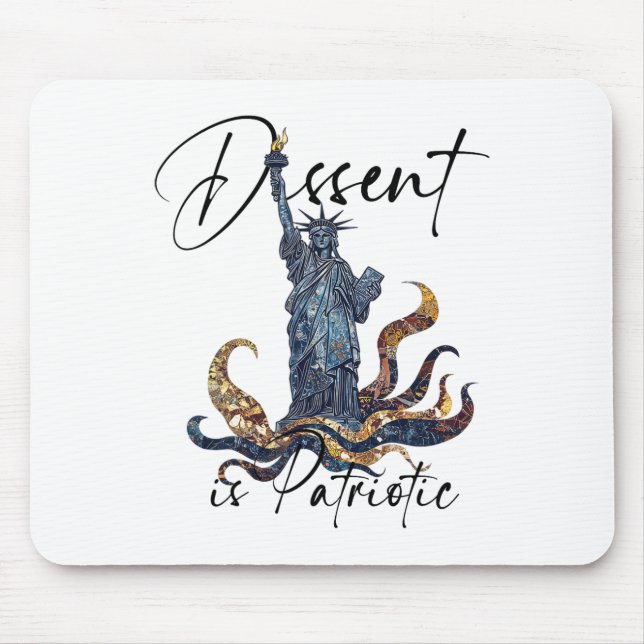 Dissent Is Patriotic Subtle Political Protest Merc Mouse Pad (Front)