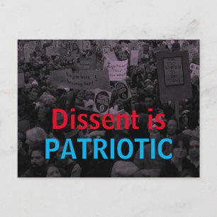 Dissent is Patriotic Women's March 10/100 actions Postcard