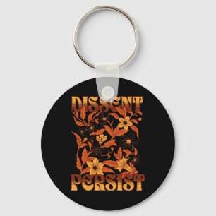 Dissent Persist Subtle Floral Anti Trump Resist Fe Key Ring