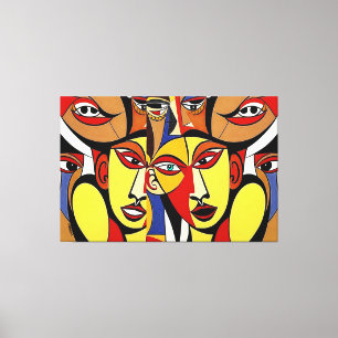 Dissentients, cubism art canvas print