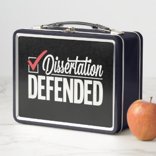 Dissertation Defended PhD Graduate Graduation Metal Lunch Box