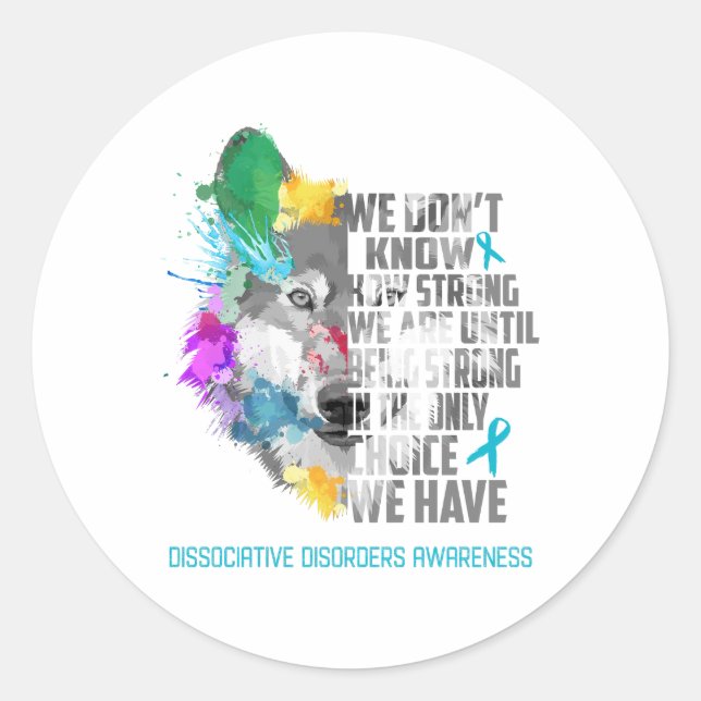 Dissociative Disorders Awareness Ribbon Support Gi Classic Round Sticker (Front)
