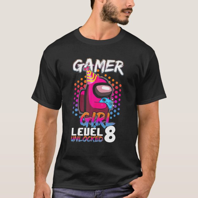 Disstressed Level 8 Among Dabbing With Us 8Th Birt T-Shirt (Front)