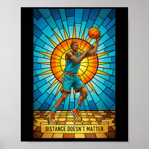 Distance DoesnT Basketball Church Motivation Poster