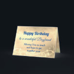 Distance Happy Birthday Boyfriend Card<br><div class="desc">Luxury Gold Distance Happy Birthday Boyfriend personalised Greeting Card.</div>