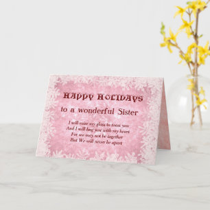 Distance Happy Holidays Sister Greeting Card