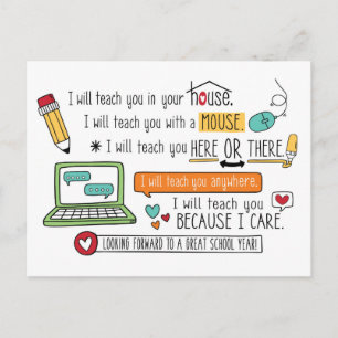 Distance Learning Student Encouragement Postcard