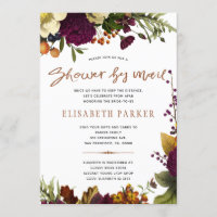 Distance shower burgundy floral shower by mail