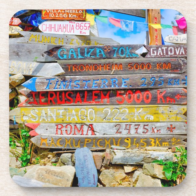 Distance sign coaster (Front)