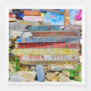 Distance sign napkin