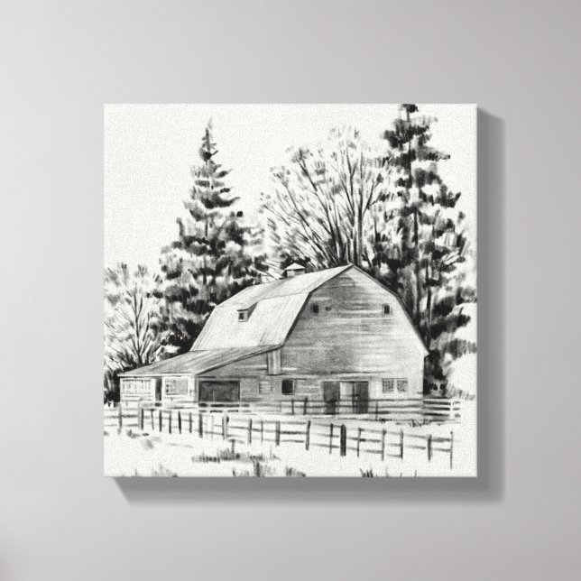 Distant Barn Sketch I Canvas Print (Front)