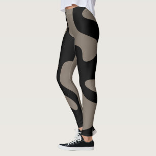 Distant Signals: Abstract Black and Gray Leggings