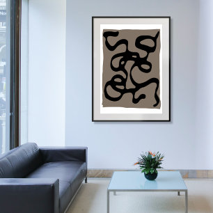 Distant Signals: Abstract Black & Grey Canvas Print