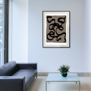 Distant Signals: Abstract Black & Grey Canvas Print