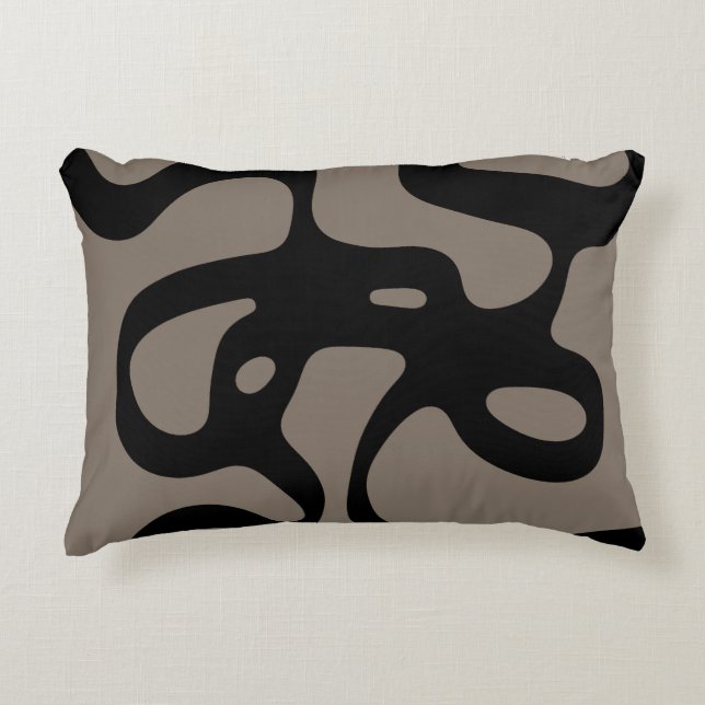 Distant Signals: Abstract Black & Grey Decorative Cushion (Front)