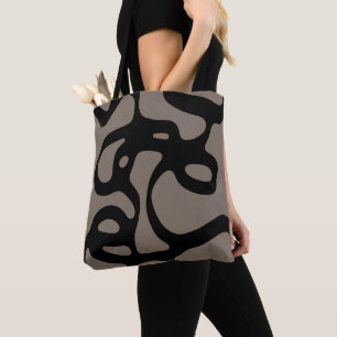 Distant Signals: Abstract Black & Grey Tote Bag