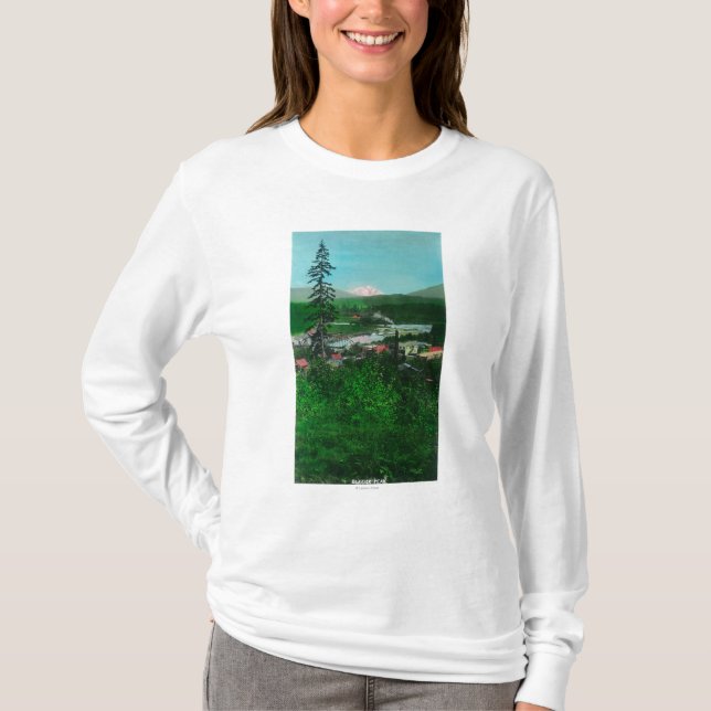 Distant View of Glacier Peak and Town T-Shirt (Front)
