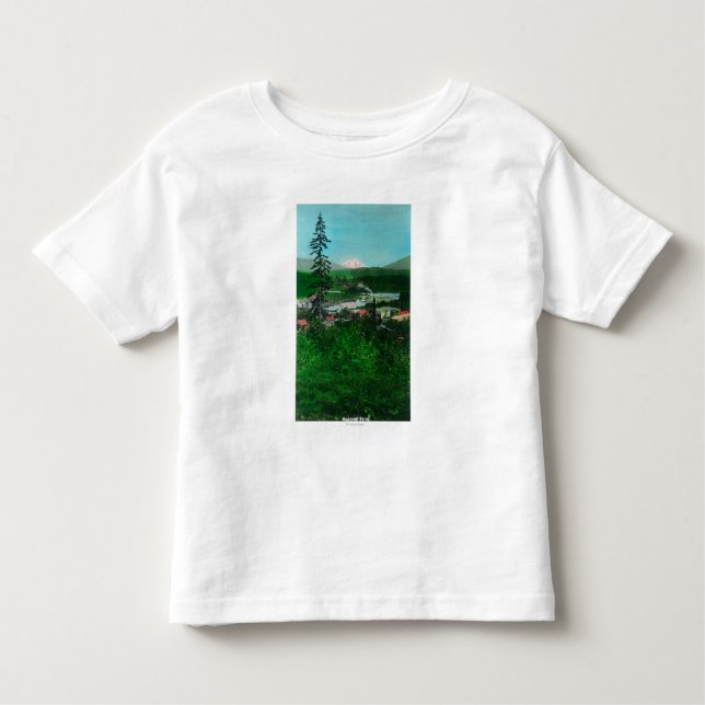 Distant View of Glacier Peak and Town Toddler T-Shirt (Front)