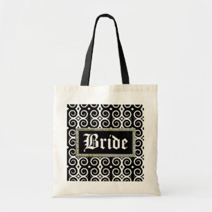 Distinctive Black Swirls (Wedding) Tote Bag