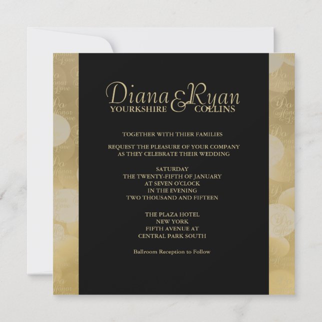 Distinctive Champagne Invitation (Back)
