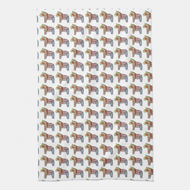 Distinctive Dala Horse Kitchen towel (Vertical)