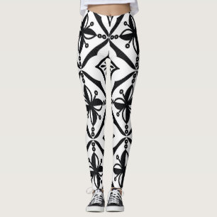 Distinctive Indonesian Batik: Vintage Motifs. Leggings