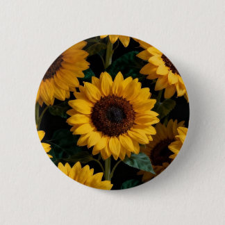 Distinctive sunflower brooch 6 cm round badge