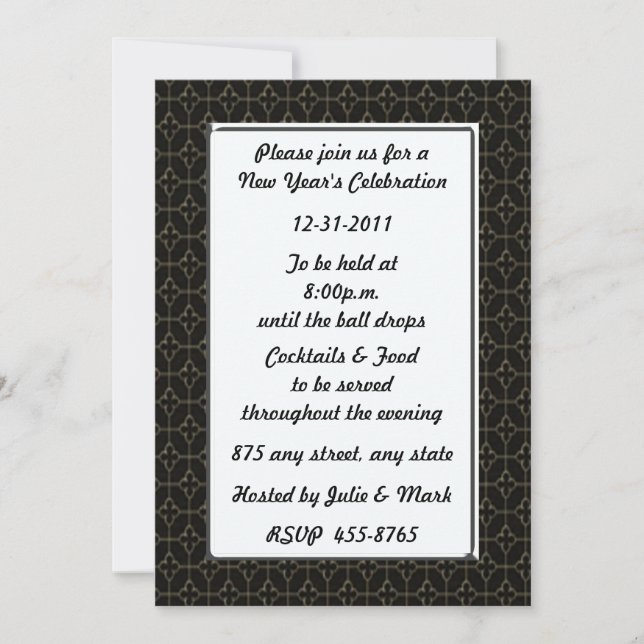 Distinguish New Year's Invitation (Front)