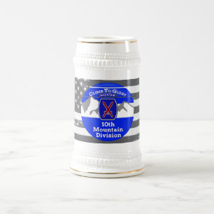 Distinguished 10th Mountain Division “Climb To Glo Beer Stein
