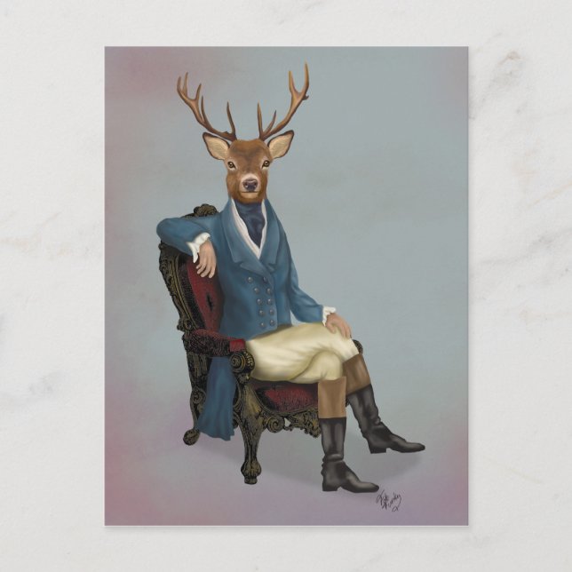 Distinguished Deer Full 3 Postcard (Front)