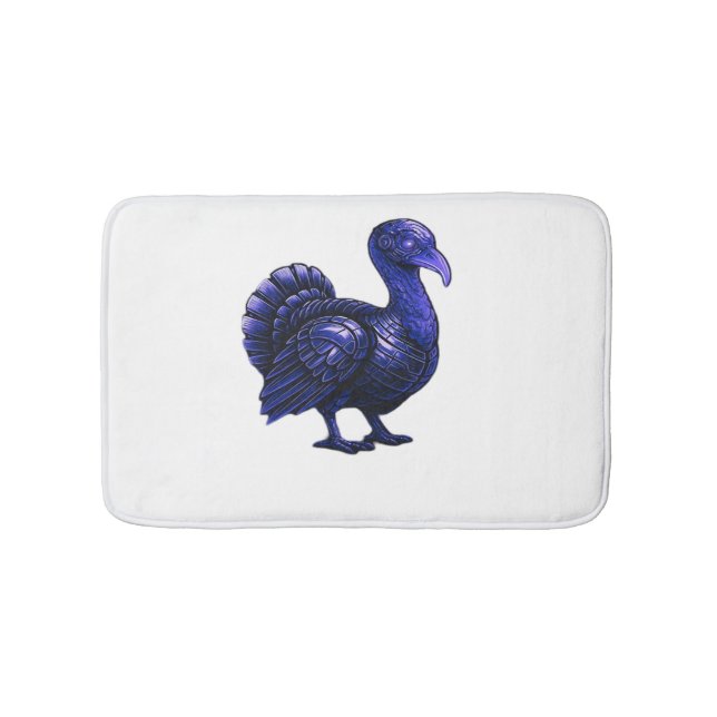 Distopian Turkey Thanksgiving Design Classic T-Shi Bath Mat (Front)