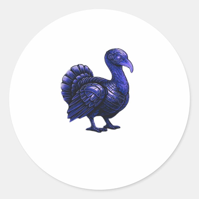 Distopian Turkey Thanksgiving Design Classic T-Shi Classic Round Sticker (Front)