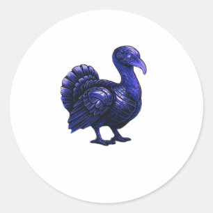 Distopian Turkey Thanksgiving Design Classic T-Shi Classic Round Sticker