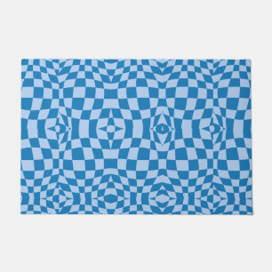 Distorted Chequered Pattern Doormat